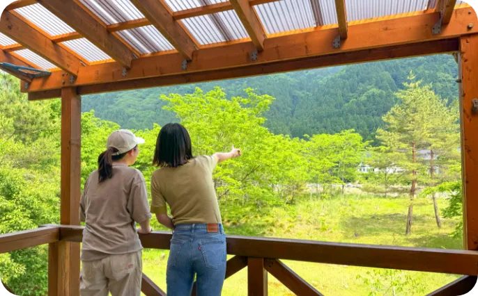 自然を楽しむ様子