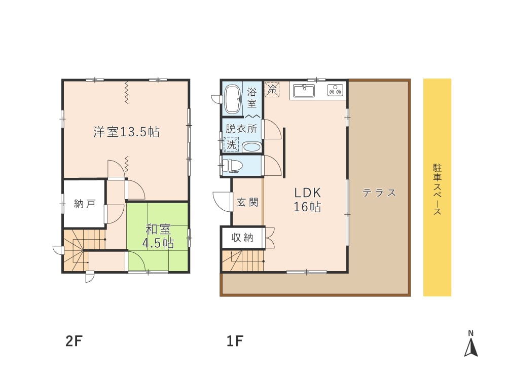 秘密基地 二房 間取り図